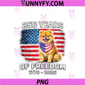 250 Years America Anniversary PNG, Pomeranian 250th Anniversary PNG