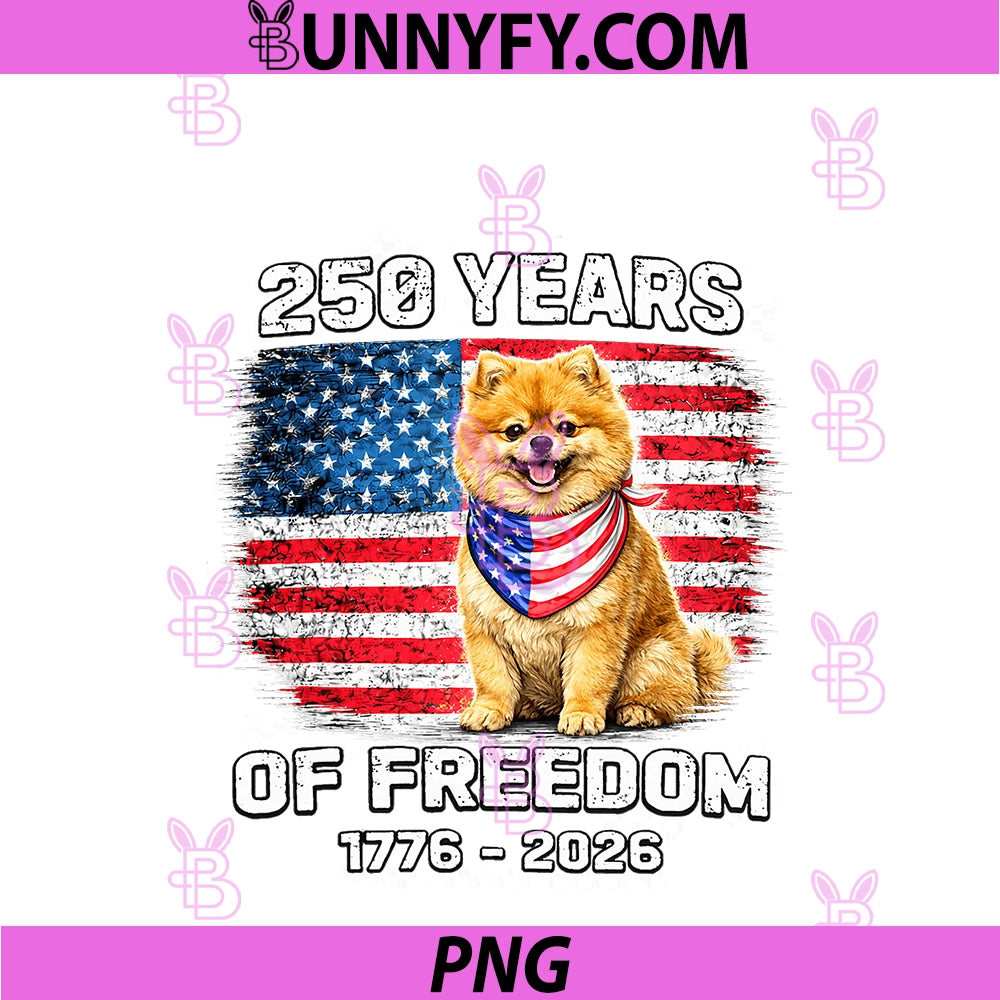 250 Years America Anniversary PNG, Pomeranian 250th Anniversary PNG