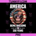 250 Years America Bigfoot PNG, American Flag 4th of July PNG