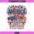 250 Years America French Bulldog PNG, Patriotic USA 4th of July PNG