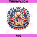 250 Years America French Bulldog PNG, Patriotic USA 4th of July PNG