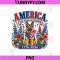 250 Years America German PNG, Shepherd Patriotic USA 4th of July PNG