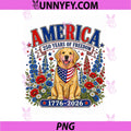 250 Years America Labrador PNG, Retriever USA Freedom 4th of July PNG