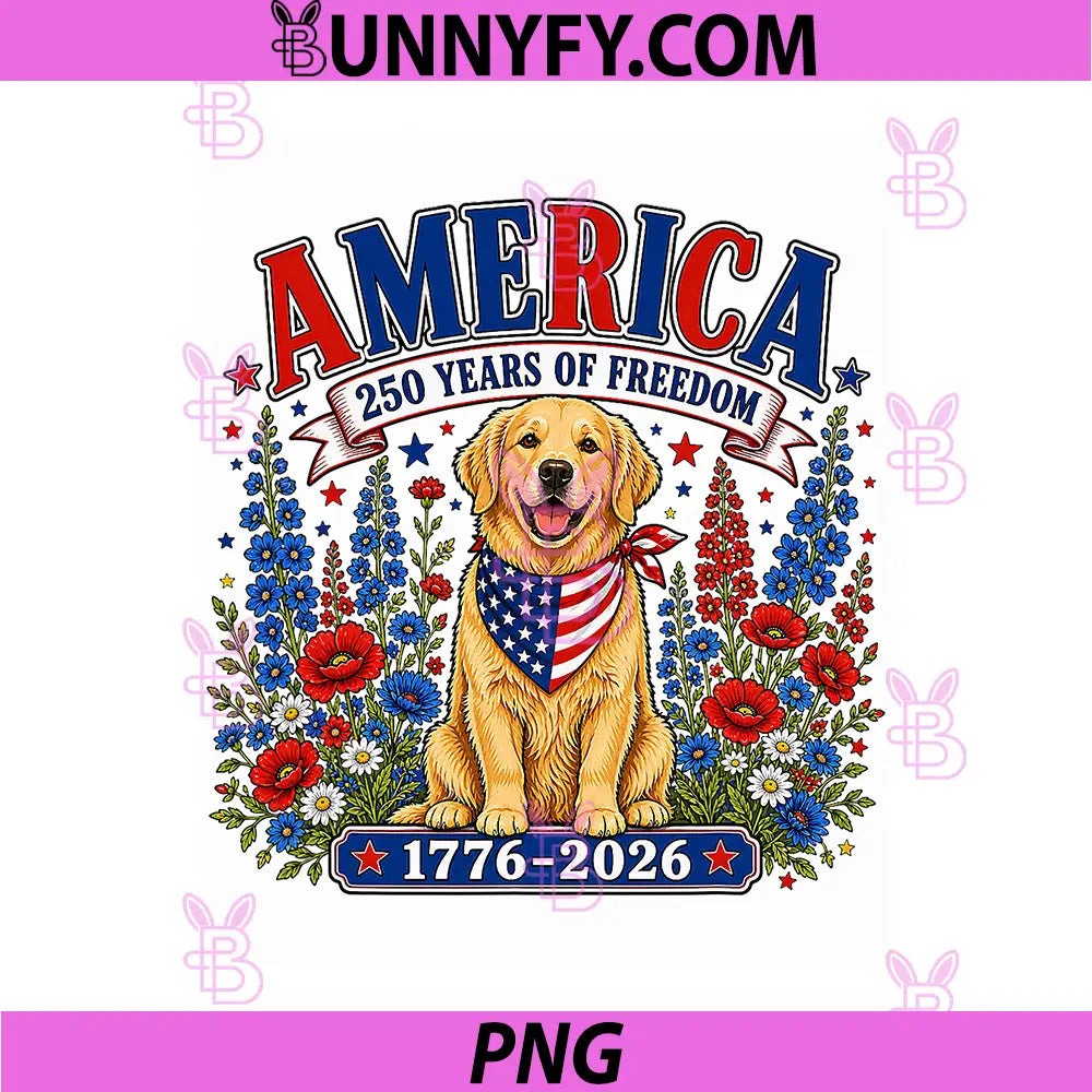 250 Years America Labrador PNG, Retriever USA Freedom 4th of July PNG