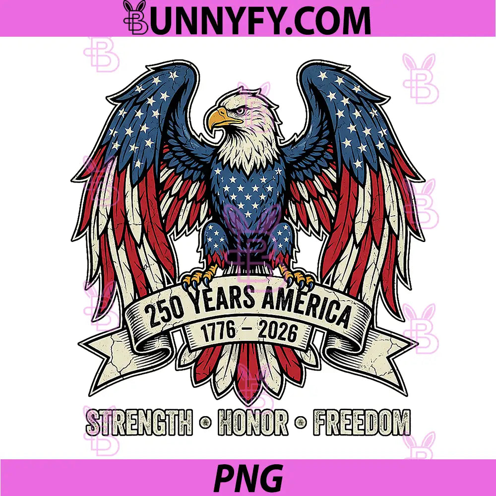 250 Years America Patriotic Eagle PNG, 1776 2026 4th July USA PNG
