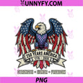250 Years America Patriotic Eagle PNG, 1776 2026 4th July USA PNG
