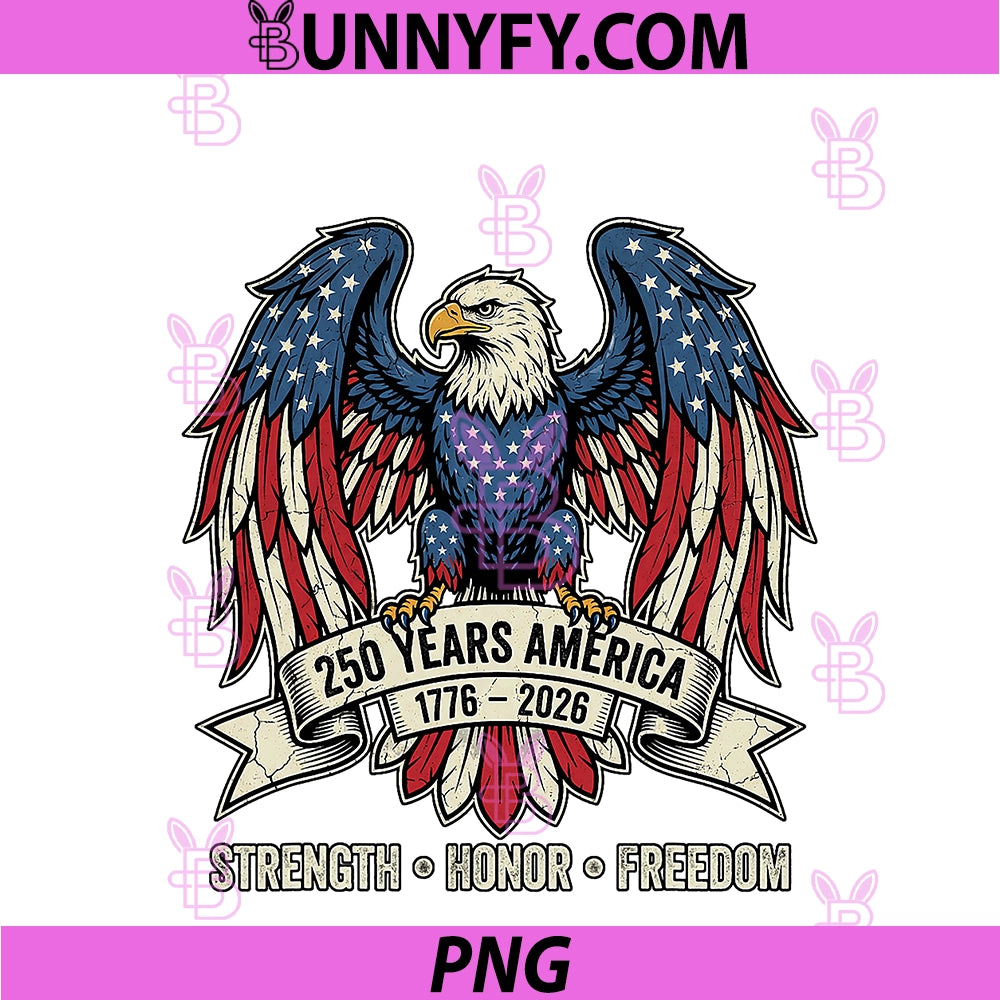 250 Years America Patriotic Eagle PNG, 1776 2026 4th July USA PNG