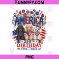 250 Years America Poodle Patriotic PNG, USA Freedom 4th of July PNG