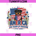 250 Years America Rottweiler Patriotic PNG, USA 4th of July PNG