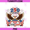 250 Years American 1776 2026 250th PNG, 4th July Kids Eagle Cute PNG
