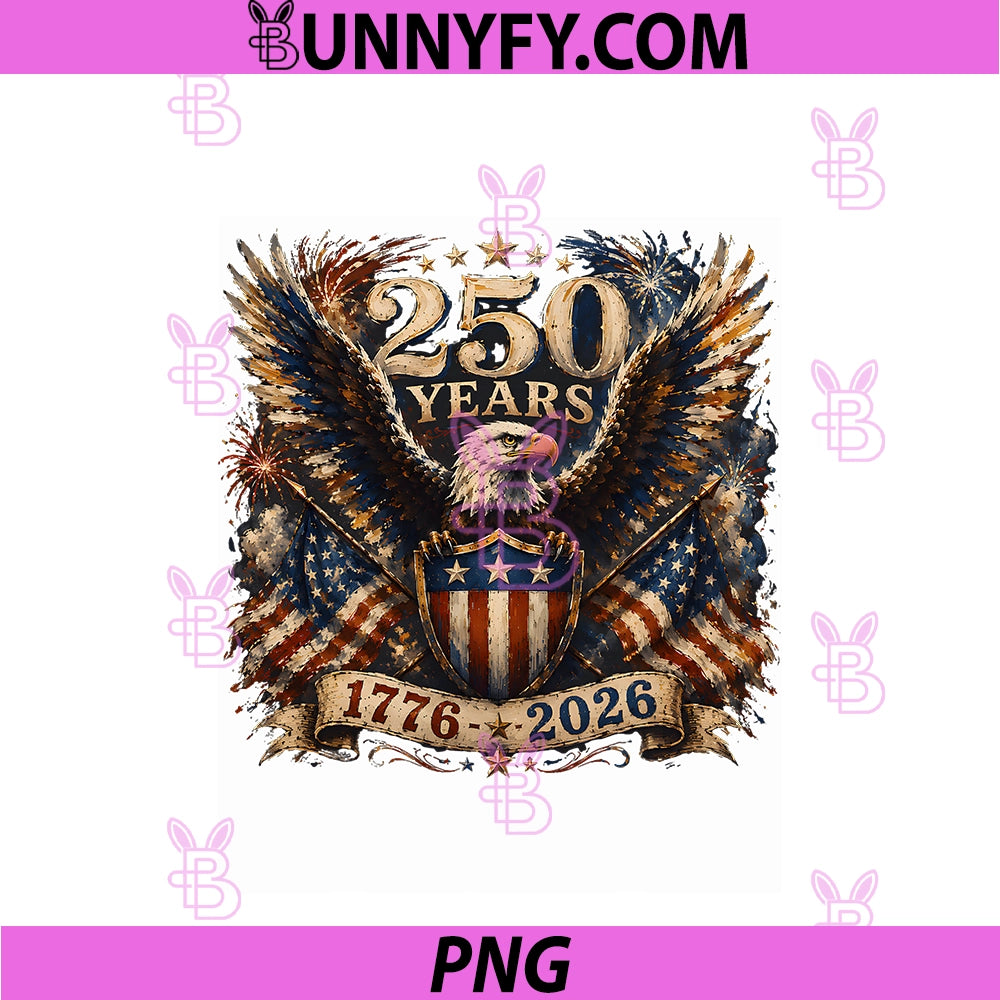250 Years American 1776 2026 250th PNG, 4th July Patriotic Eagle PNG