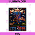250 Years American 1776 2026 PNG, 4th July Bigfoot Retro Gaming PNG