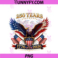 250 Years American 1776 2026 PNG, Independence Day 250th 4th July PNG