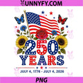 250 Years American 250th Anniversary Patriotic PNG