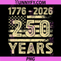 250th American Anniversary PNG, USA Flag 1776 2026 PNG