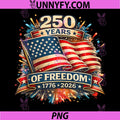Years of Freedom PNG, 1776–2026 American Flag Anniversary PNG