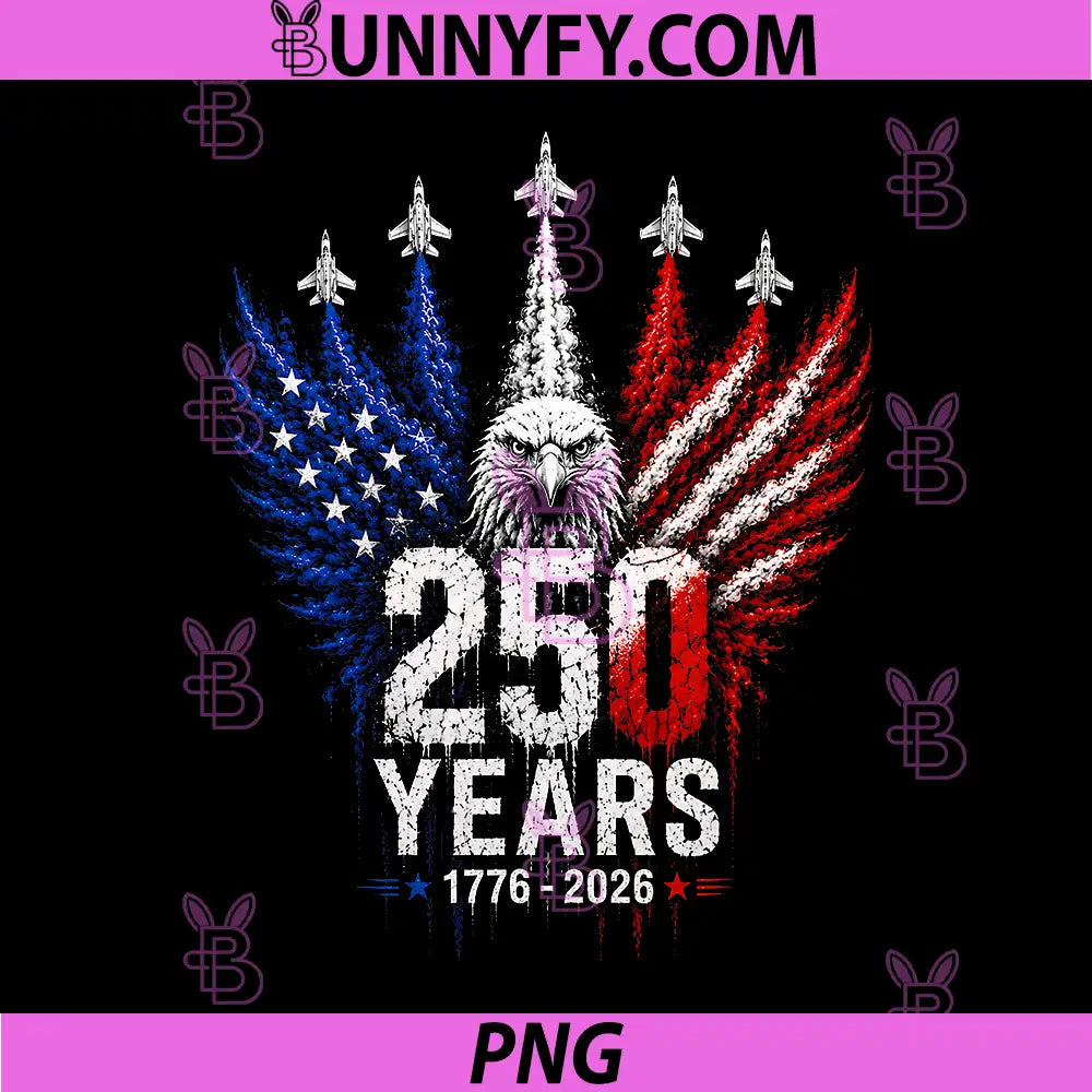 250 Years American 250th PNG, USA Patriotic Eagle 4th of July PNG