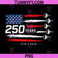 250 Years American Flag PNG, Jets Patriotic Aviation Veterans PNG