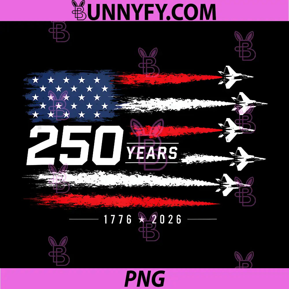 250 Years American Flag PNG, Jets Patriotic Aviation Veterans PNG
