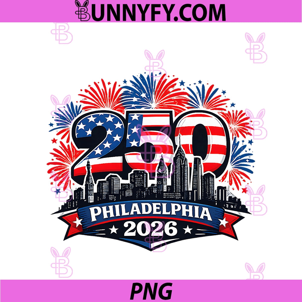250 Years American Flag PNG, 4th Of July Philadelphia Fireworks PNG