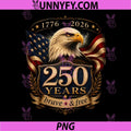 250 Years Brave & Free 250th PNG, Anniversary America USA Eagle PNG