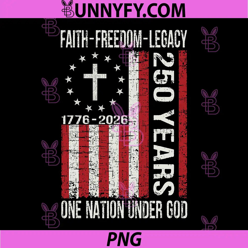 250 Years Faith Freedom PNG, 250th Anniversary USA 4th of July PNG