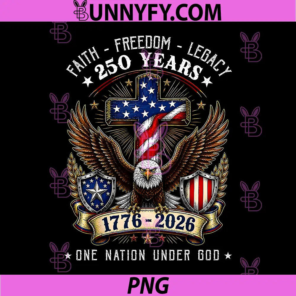 250 Years Faith Freedom PNG, Legacy Eagle 250th Anniversary USA PNG