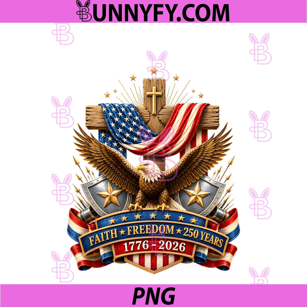 250 Years Faith Freedom Legacy Eagle 250th PNG, Anniversary USA PNG