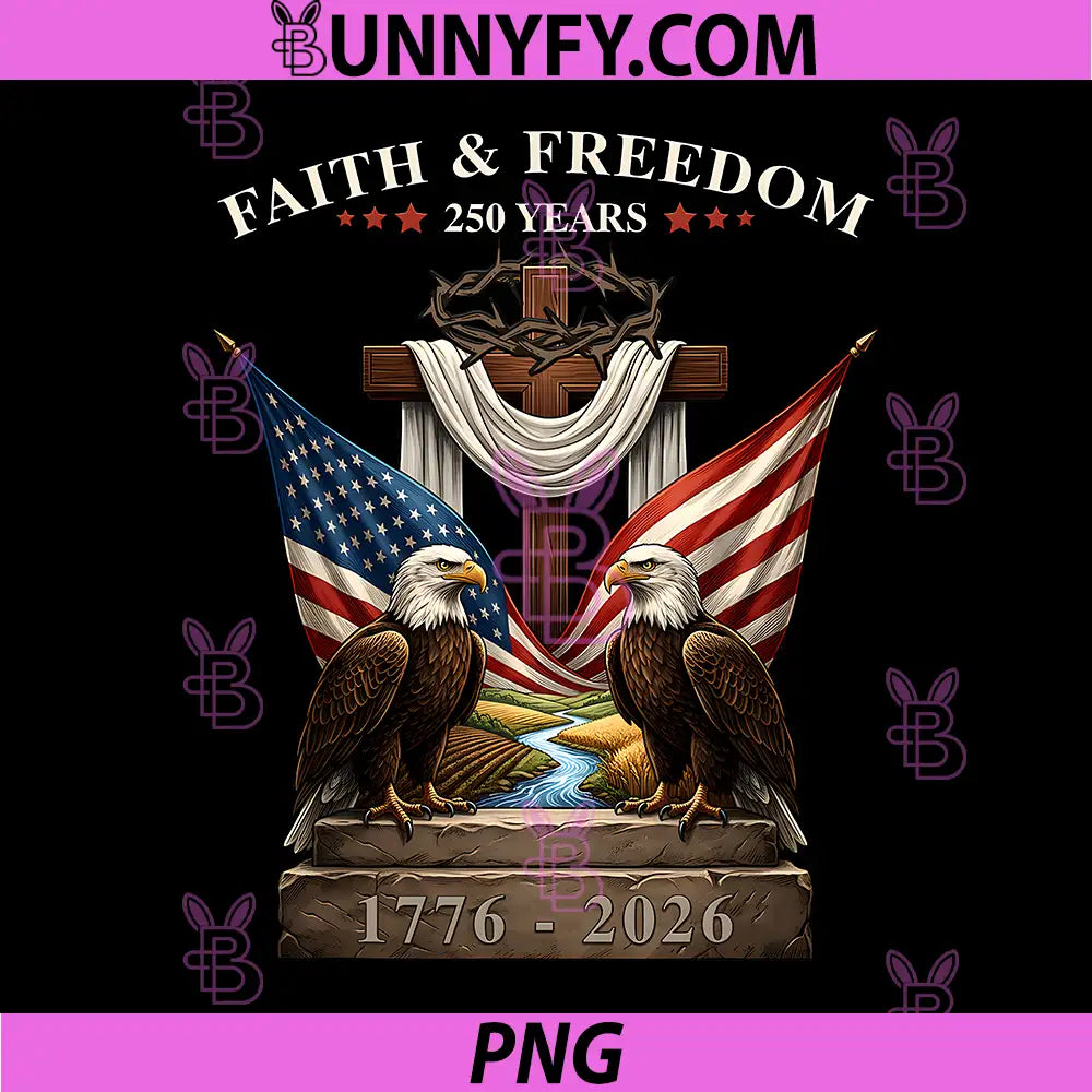 250 Years Faith and Freedom PNG, 1776-2026 Christian Patriotic PNG