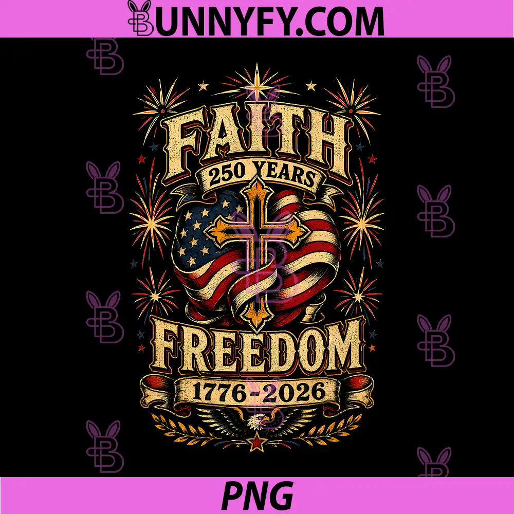 250 Years Faith and Freedom PNG, Christian USA 250th Anniversary PNG