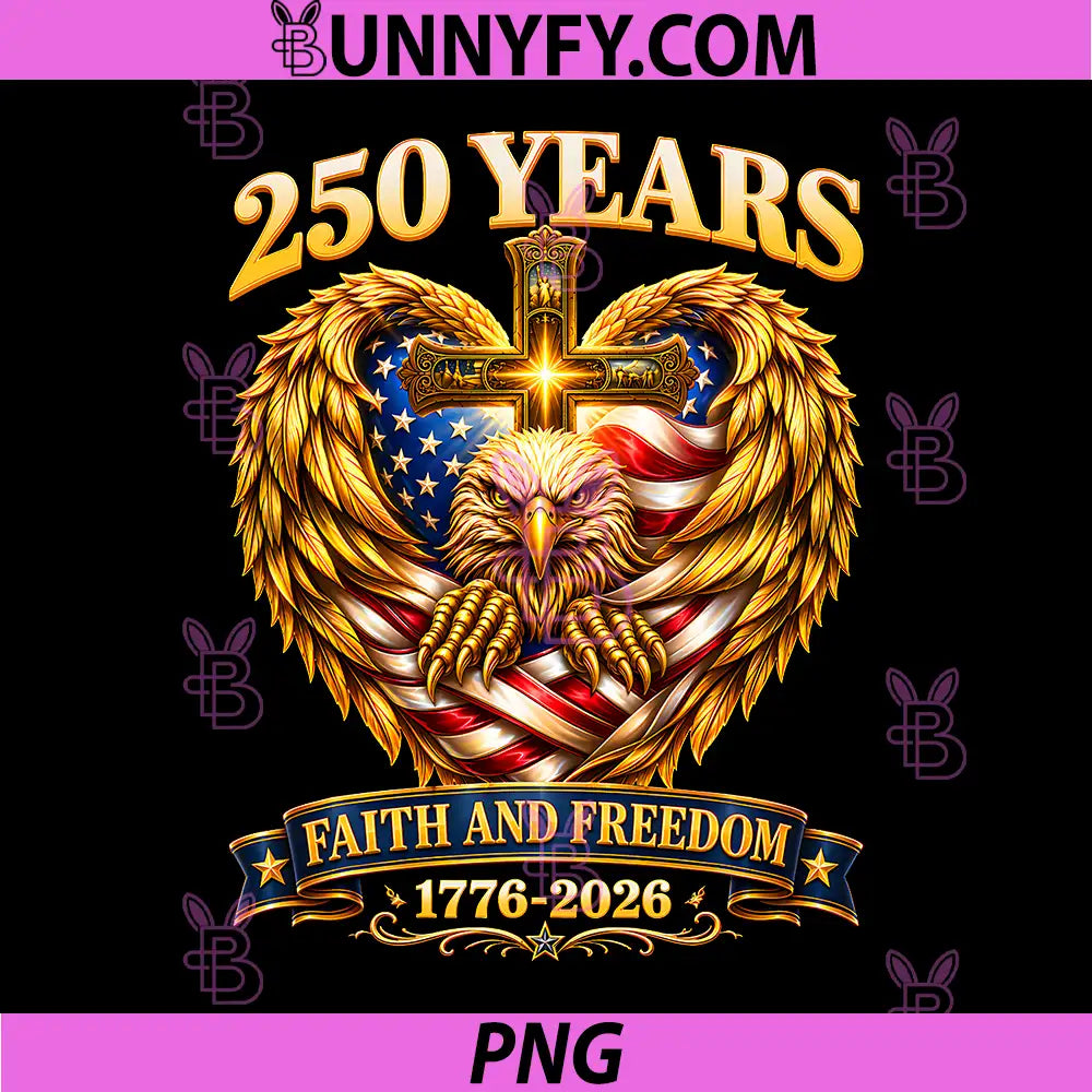 250 Years Faith and Freedom PNG, Eagle 250th Anniversary US PNG