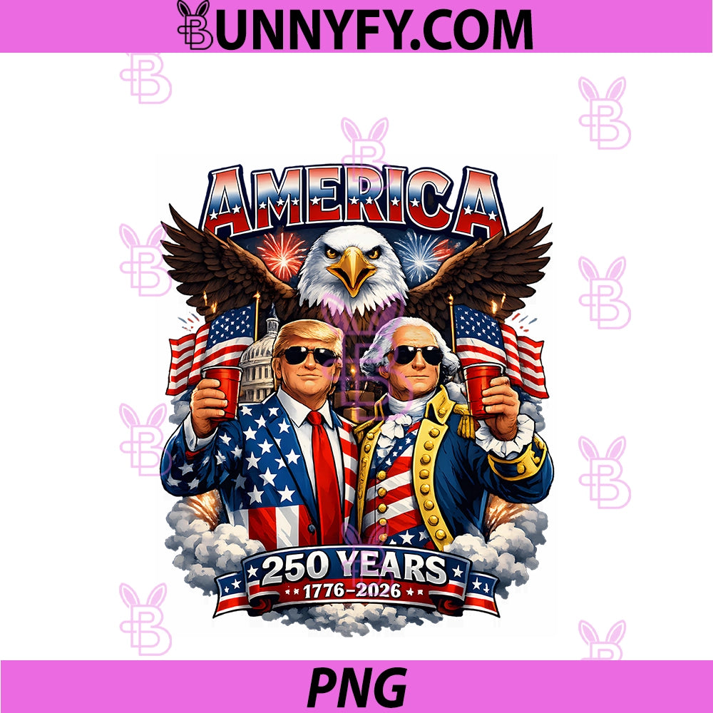 250 Years Of America's PNG, Anniversary Trump And Washington PNG