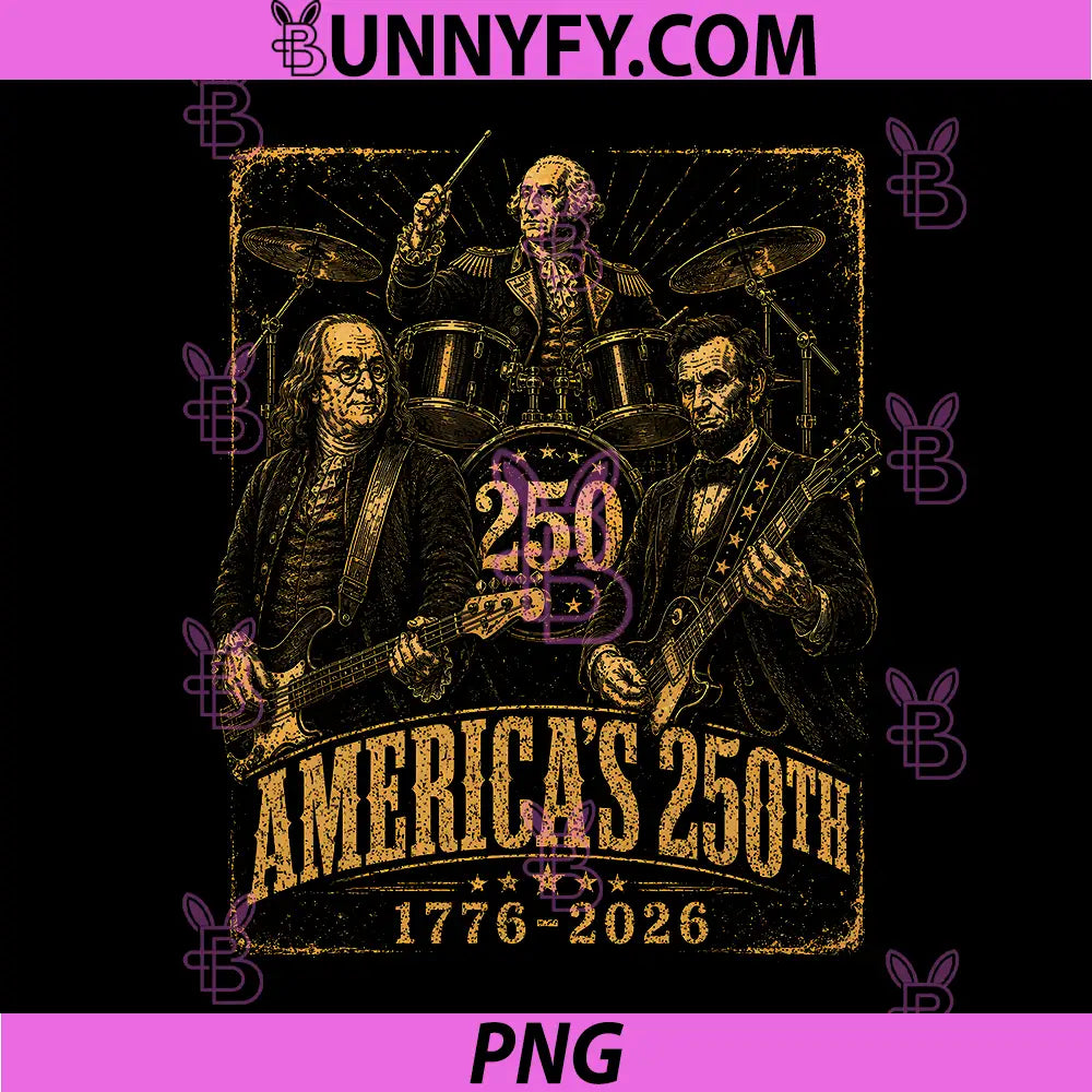 250 Years Patriot Guitar Drum Band PNG, American Flag 1776 2026 PNG