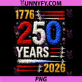 250 Years USA Flag 250th PNG, Anniversary 4th of July PNG