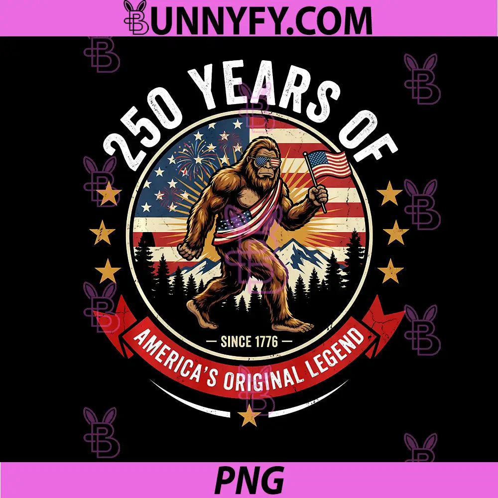 250 Years of Americas Original PNG, Legend Bigfoot 1776 USA Performance PNG