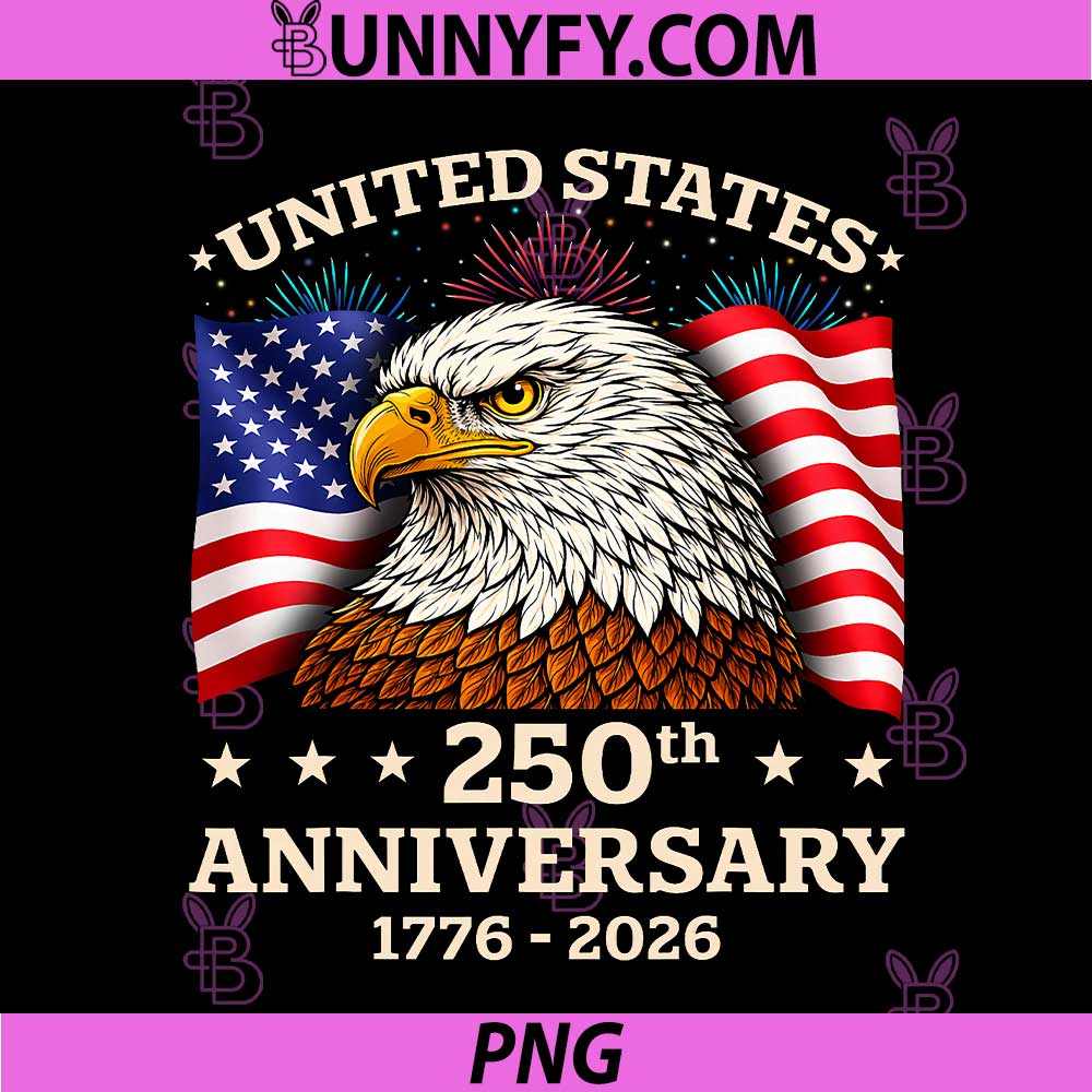 250th Anniversary USA PNG, 1776 2026 Patriotic Eagle 4th of July PNG