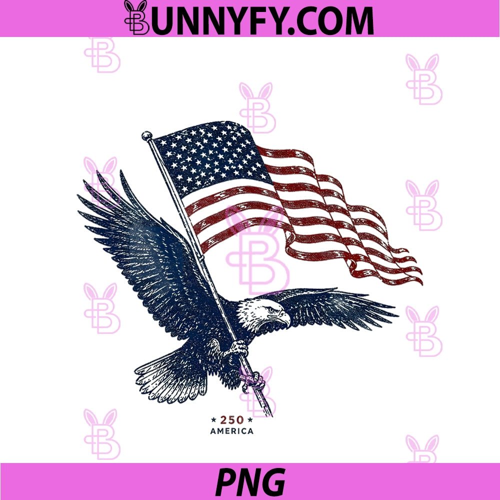 250th America Eagle Flying PNG, Distressed American Flag PNG