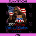250th Anniversary 1776 2026 PNG, Big Foot USA Independence PNG