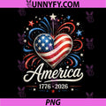 250th Anniversary America Flag PNG, Heart 250 Year PNG