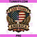 250th Anniversary America Flag PNG, Heart 250 Year PNG