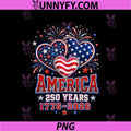 250th Anniversary America Flag PNG, Heart 250 Year PNG