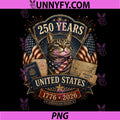 250th Anniversary America PNG, Patriotic USA Cat 4th of July PNG