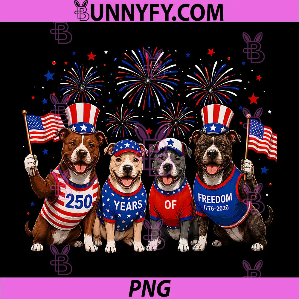 250th Anniversary America PNG, Pitbull 4th of July Pittie Owners PNG 