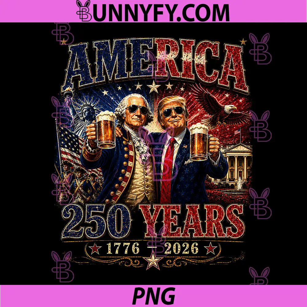 250th Anniversary America PNG, Trump Washington 4th of July PNG
