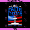 250th Anniversary America PNG, USA Faith Freedom Christian Cross PNG
