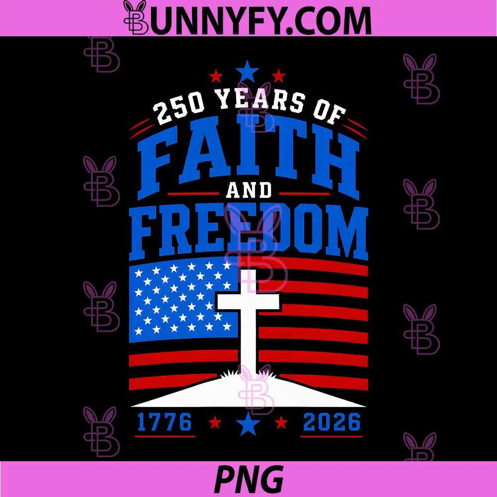 250th Anniversary America PNG, USA Faith Freedom Christian Cross PNG
