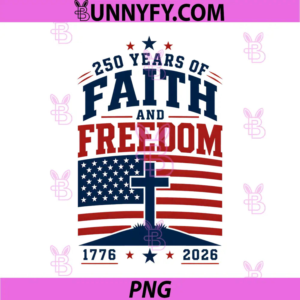 250th Anniversary America PNG, USA Faith Freedom Christian Cross PNG