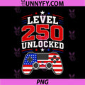 250th Anniversary America PNG, USA Level 250 Unlocked Gamer PNG