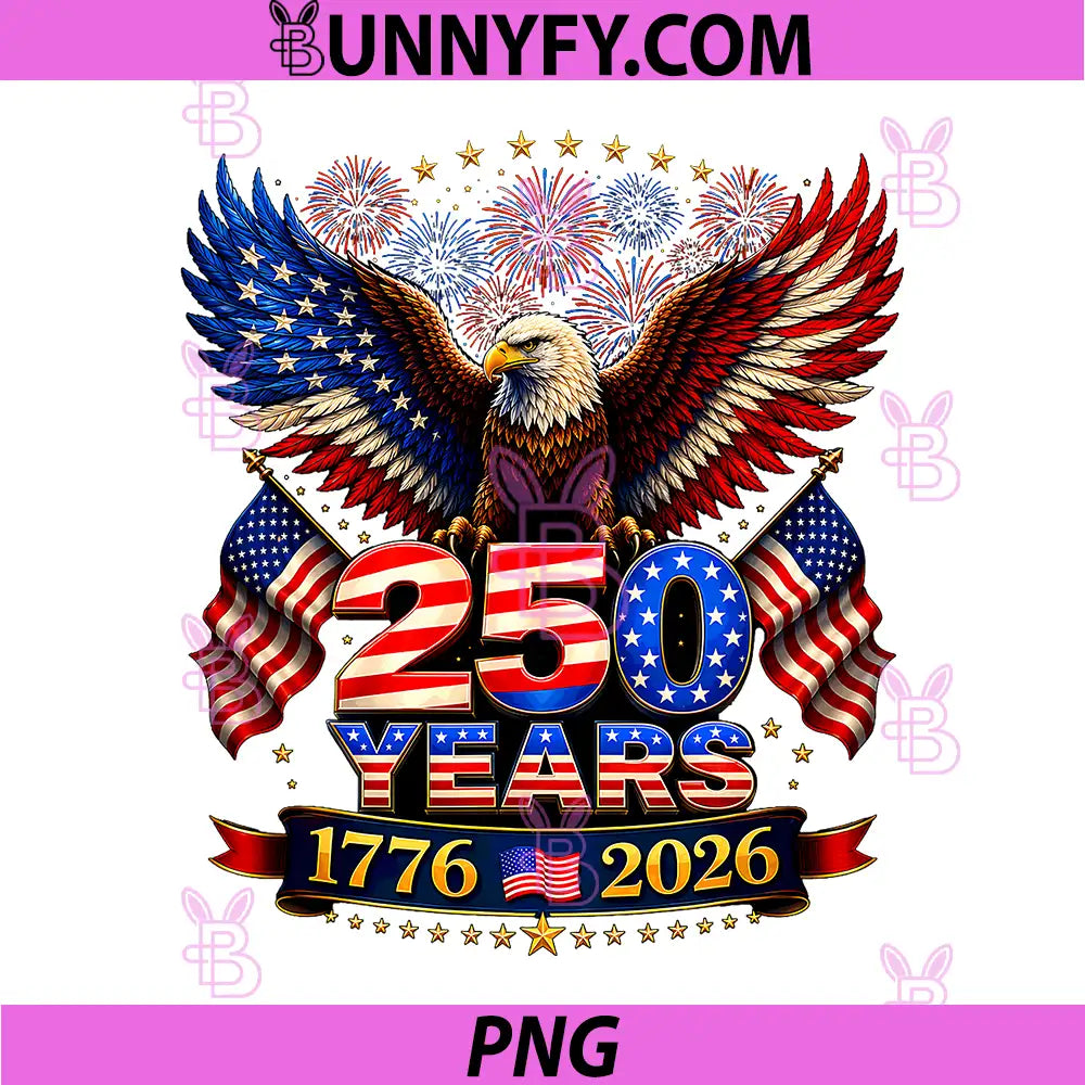 250th Anniversary Independence Day PNG, 1776 2026 Patriotic Eagle PNG
