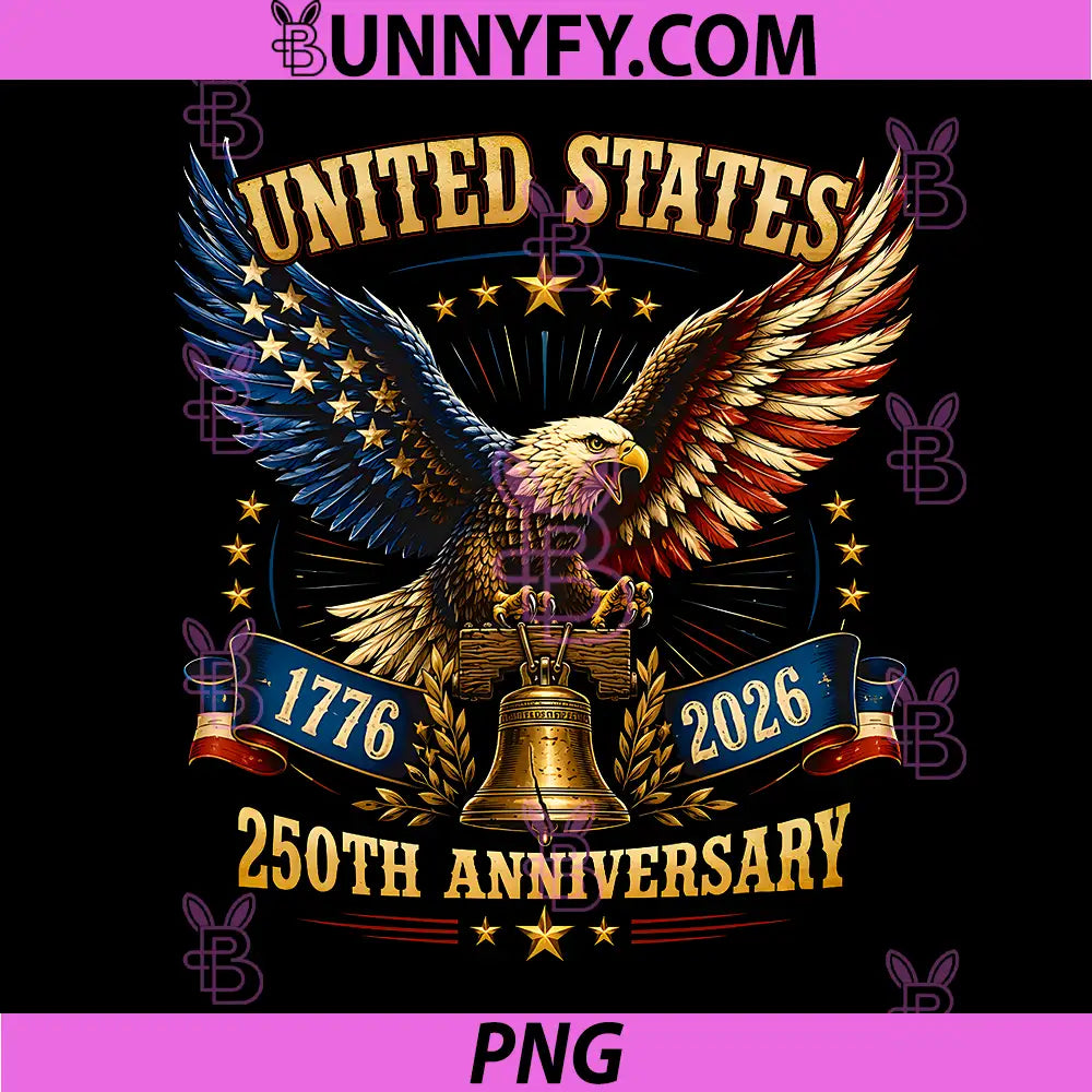 250th Anniversary Independence Day PNG, 1776 2026 Patriotic Eagle PNG
